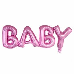 Фольгована кулька надпис "Baby" рожева 80×36 см. (1 шт)
