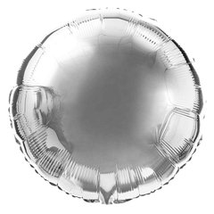 Фольгированный шар 18’ Pinan, 009 серебро, металлик, круг 44 см