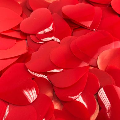 Конфетти сердечки 25 мм, красные, 100 г