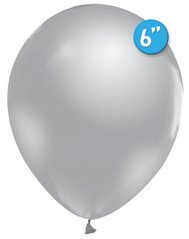 6" повітряна кулька Balonevi кольору срібний металік 100шт