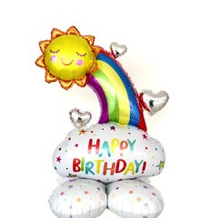 Фольгована фігура-гігант Pinan "Happy Birthday Веселка " кольорова 74х134см