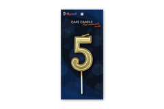 Свічка-цифра "5" шампань в уп. ТМ "funmi" (5.5 см.) 1шт.