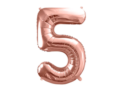 Фольгована кулька цифра "5" рожеве золото Party Deco (100см) 1шт.