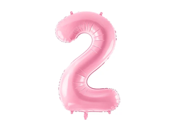 Фольгована кулька цифра "2" рожева PartyDeco 40"(100 см) 1шт.