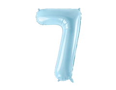 Фольгована кулька цифра "7" блакитна Party Deco (100см) 1шт.