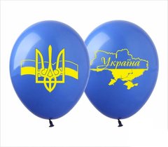 Латексні повітряні кульки 12" (30 см.) "Україна" сині Show 100 шт.