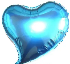 Фольгована кулька "Серце фігурне" голуба 18"(45см) 1шт.