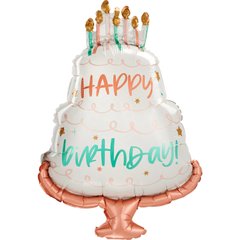Фольгована кулька фігура Pinan "Торт Happy Birthday" 100х67 см. в уп. (1шт.)