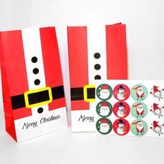 Пакет саше+наліпка "Merry Christmas" червоний 24*13*8 см (12 шт.)