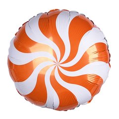 Фольгована кулька Pinan круг "Льодяник" оранжева 18"(45см) 1шт.