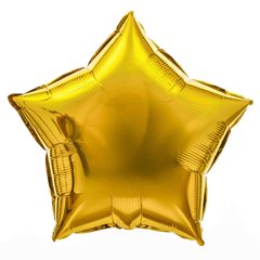 Фольгированный шар 18’ Pinan, 004 золото, металлик, звезда, 44 см