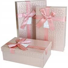 Подарункові коробки прямокутні "Good luck" рожеві (3 шт.)