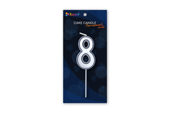 Свічка-цифра "8" срібна в уп. ТМ "funmi" (5.5 см.) 1шт.