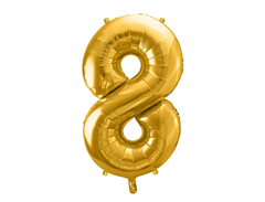 Фольгована кулька цифра "8" золота Party Deco (100см) 1шт.