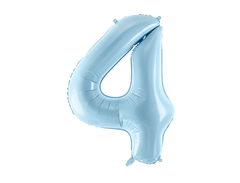 Фольгована кулька цифра "4" блакитна Party Deco (100см) 1шт.