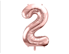 Фольгована кулька цифра "2" рожеве золото Party Deco (100см) 1шт.