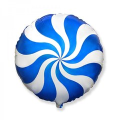 Фольгована кулька Pinan круг "Льодяник" блакитна 18"(45см) 1шт.