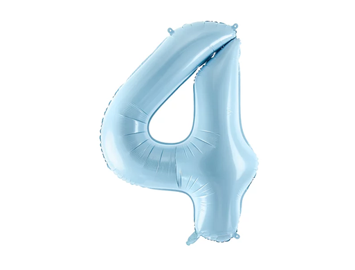 Фольгована кулька цифра "4" блакитна Party Deco (100см) 1шт.