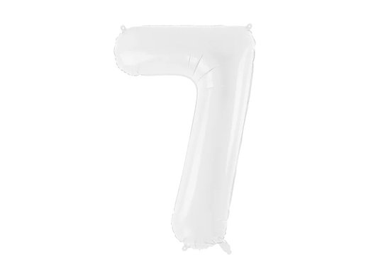 Фольгована кулька цифра "7" біла Party Deco (100см) 1шт.