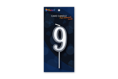 Свічка-цифра "9" срібна в уп. ТМ "funmi" (5.5 см.) 1шт.