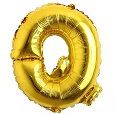 Фольгована кулька буква "Q" золота 16" (40 см) 1 шт