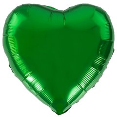 Фольгована кулька "Серце" зелена металік 18"(45см) 1шт.
