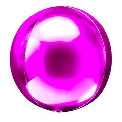 Фольгована кулька Pinan "4D сфера" малинова 20"(50см) 1шт.