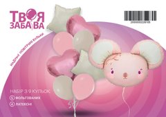 Набір з 9 повітряних кульок "Голова мишки" ТМ "Твоя Забава"