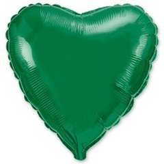 Фольгована кулька "Серце" зелена металік Flexmetal 9"(23см) 1шт.