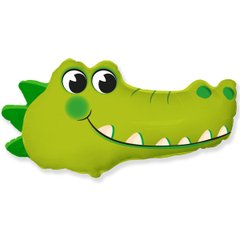 Фольгована кулька фігура "Голова крокодила" зелена Flexmetal 18" 1шт. 2