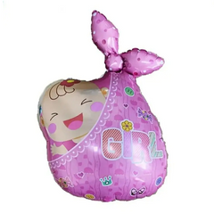 Фольгована кулька фігура Pinan "Малюк дівчинка в пеленці" рожева 53х85 см. в уп. (1шт.)