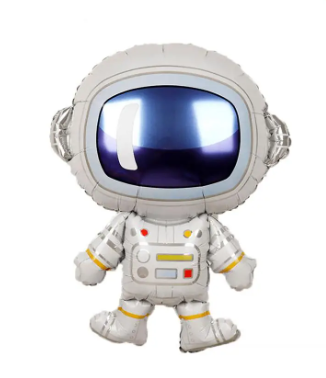Фольгована кулька фігура Pinan "Космонавт" сіра 83х60 см. в уп. (1шт.)