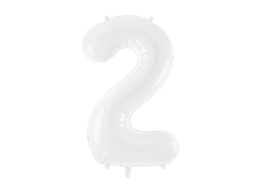Фольгована кулька цифра "2" біла Party Deco (100см) 1шт.