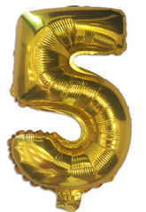 Фольгована кулька цифра "5" золота 32" (80см) 1шт.
