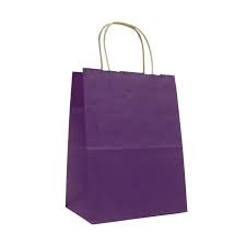 Подарунковий крафт пакет фіолетовий (20х8х24см) 1шт.