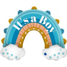 Фольгована кулька фігура "Веселка It's a boy" блакитна Grabo 106х78см (1шт.)
