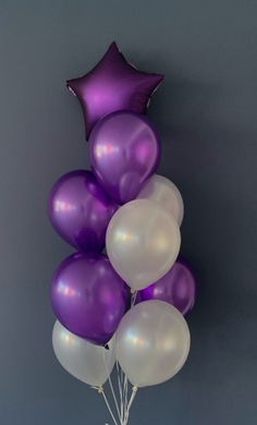 Набір з 9 повітряних кульок "Пурпурна зірка сатин" ТМ "Твоя Забава"