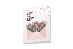 Відкритка funmi "Love you mom" рожева S (115х80мм) 1 шт.