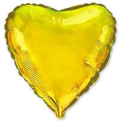 Фольгированный шар 4’ Flexmetal Сердце золото металлик, 10 см