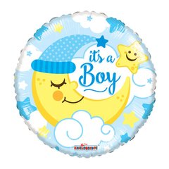 Фольгована кулька Pinan круг "It’s a boy " блакитна 18"(45см) 1шт.