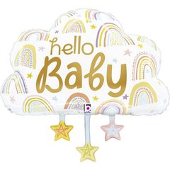 Фольгована кулька фігура "Хмаринка Hello Baby" Grabo 28" (1шт.)