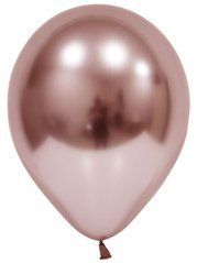 12" Хромова повітряна кулька Balonevi кольору рожеве золото (50шт)