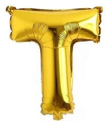Фольгована кулька буква "T" золота 16" (40 см) 1 шт
