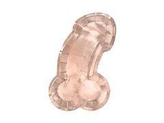 Тарілки паперові "Same penis forever" рожеве золото Party Deco (26,5х15,5см) 6шт/уп.