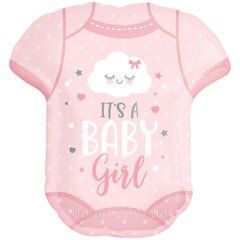 Фольгована кулька фігура "Боді I'ts baby girl" рожева Anagram 55х60см. (1шт)