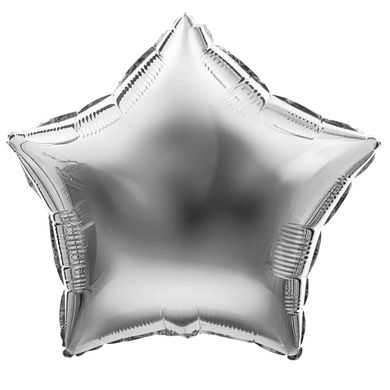 Фольгированный шар 18’ Pinan, 009 серебро, металлик, звезда, 44 см