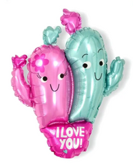 Фольгована кулька фігура "Кактус-пара I Love You" кольоровий 99х96см в уп. (1шт)