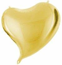 Фольгована кулька "Серце фігурне" золота 18"(45см) 1шт.