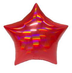 Кулька фольга КНР зірка 18' (44см) голограма червона (1 шт)