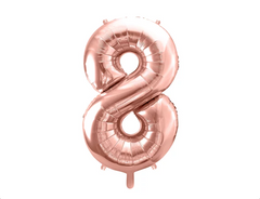 Фольгована кулька цифра "8" рожевий металік PartyDeco 40"(100 см) 1шт.